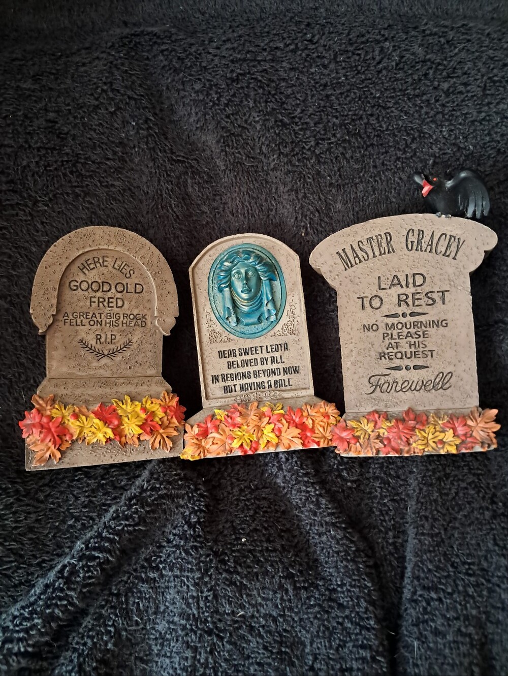 Set of 3 Disney Haunted Mansion Gravestone Figures